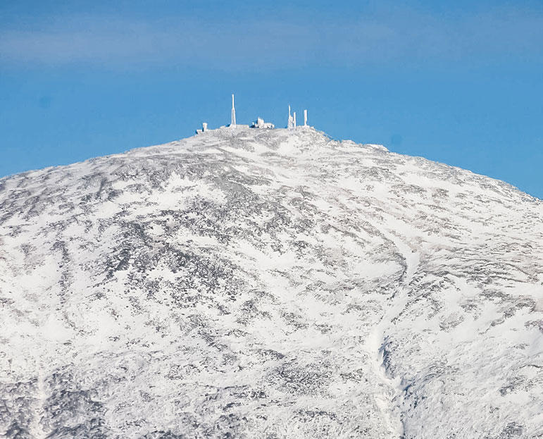 snow top of Mt. Washington, NH