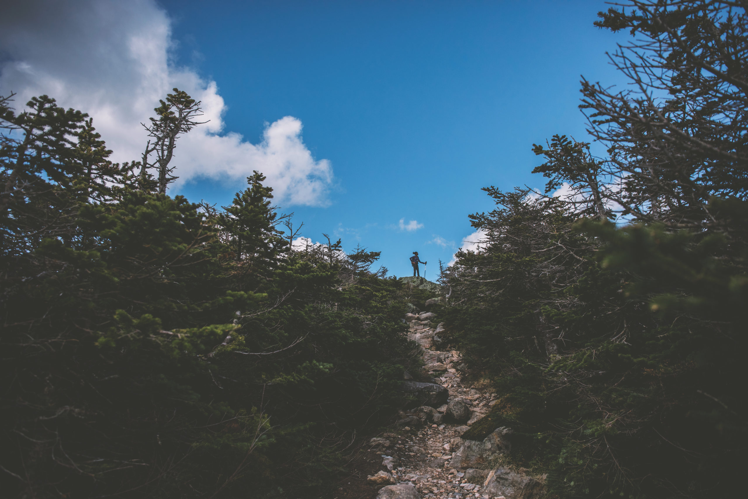 Woman on a long trail