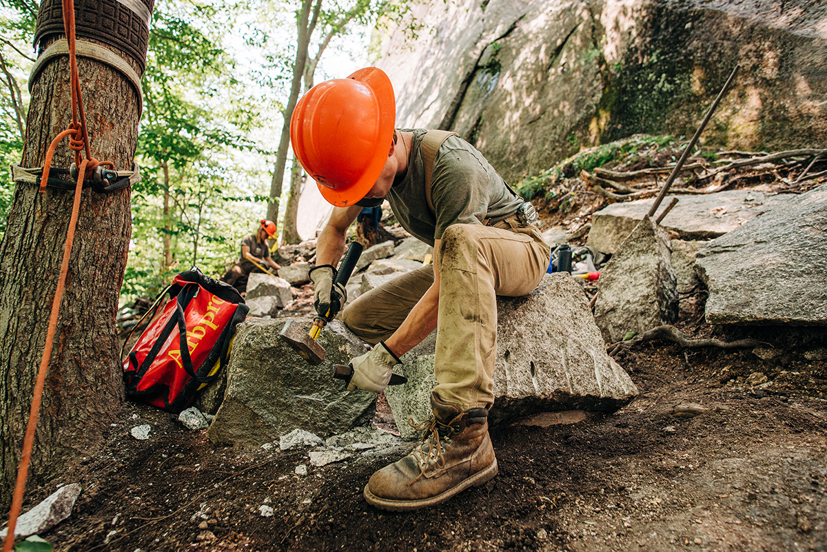 trail crew on Whitehorse Ledge Trail, White Mountain National Forest, NH