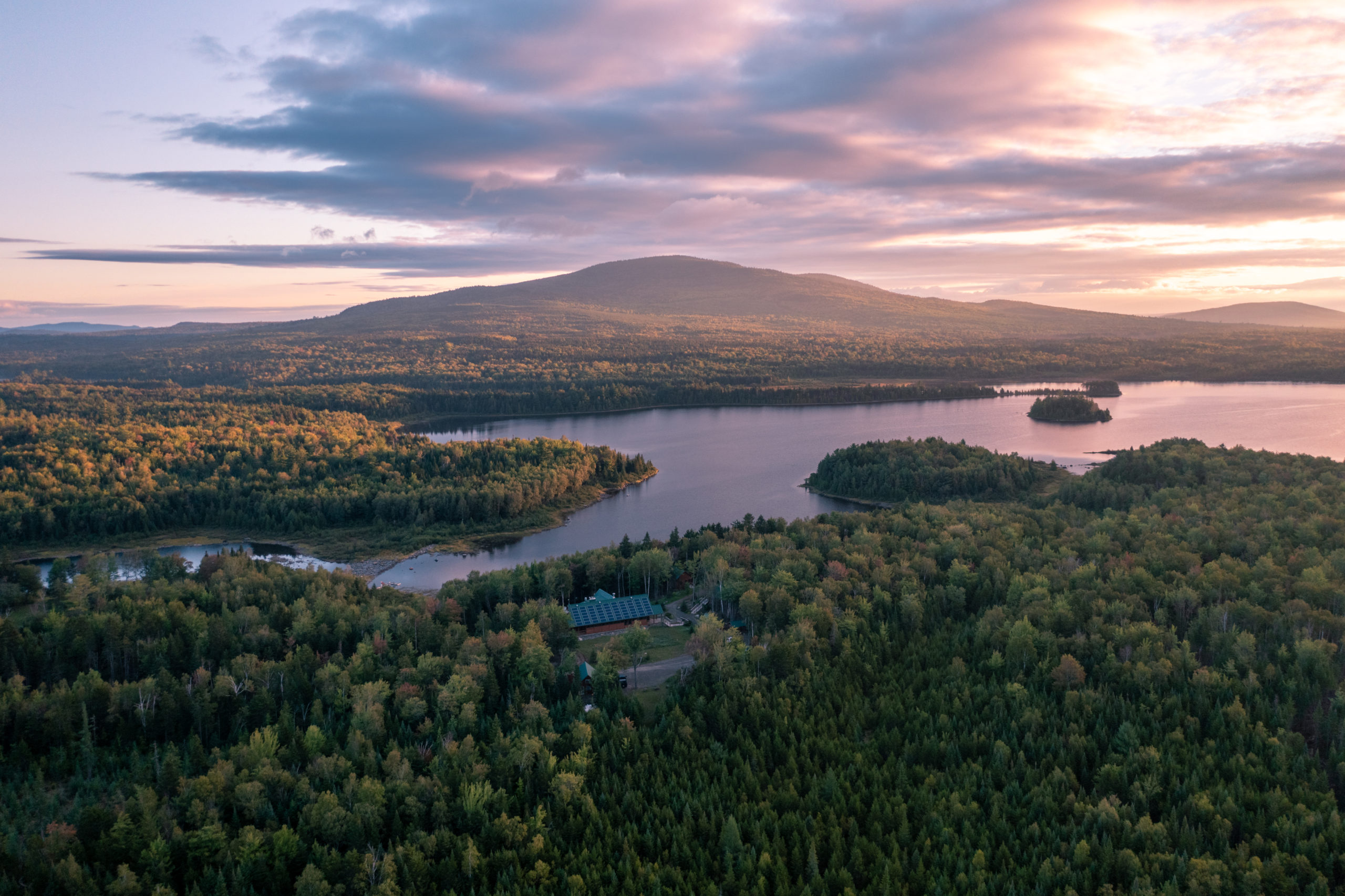 A view from Medawisla Lodge of the Maine Woods