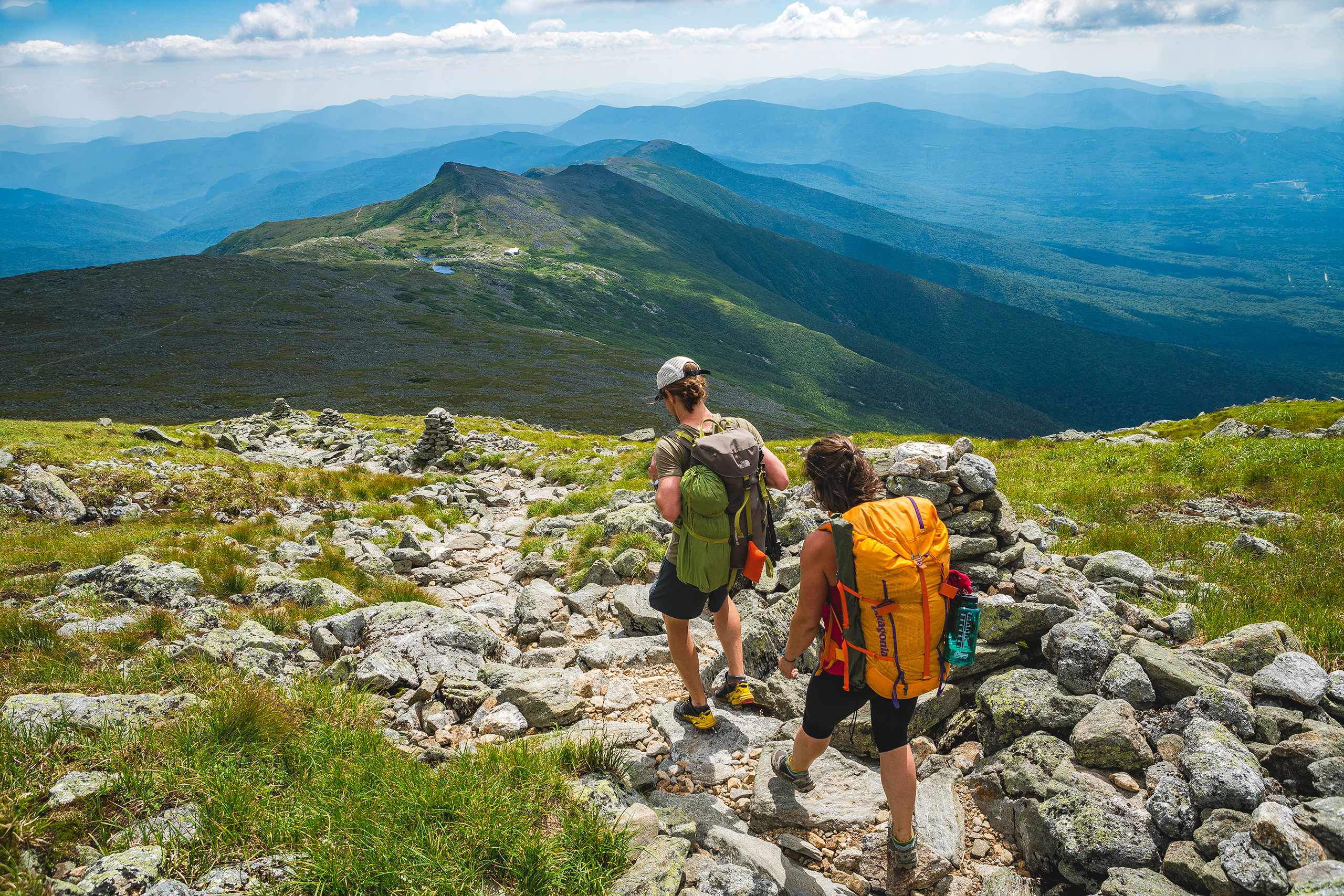 Jul. 19, 2017. Crawford Path en route to AMC Lakes of the Clouds Hut (Presidential Range), White Mountain National Forest New Hampshire-- The southern Presidential Range is in the midground. Photo by Chris Shane.