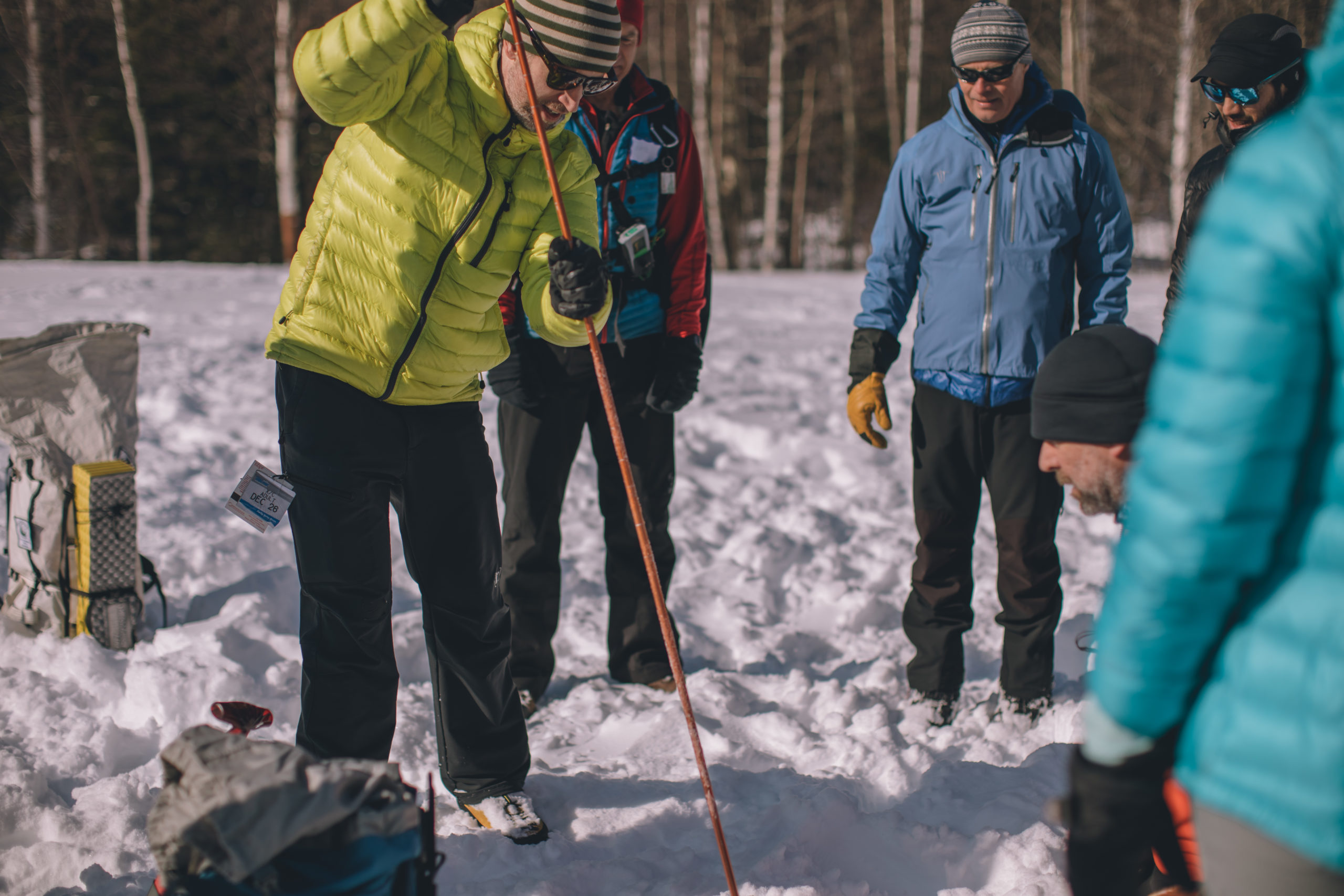 avalanche class probing snow depth