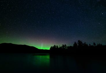 view of the dark skies in Maine Woods