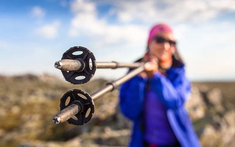 trekking poles - white mountains