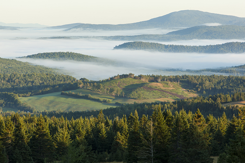 Fog in the Connecticut River Valley in Stewartstown, NH