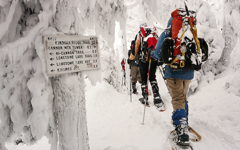 Blue-blazed snowshoe hikes