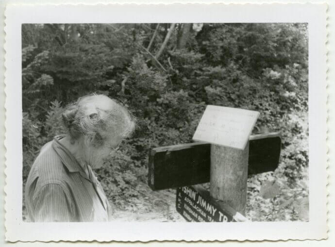 Mrs Emma Gatewood On 2nd Trip Over At Lonesome Lake Aug 22 1957 1 Photo By Peter Brandt 1957 690x509