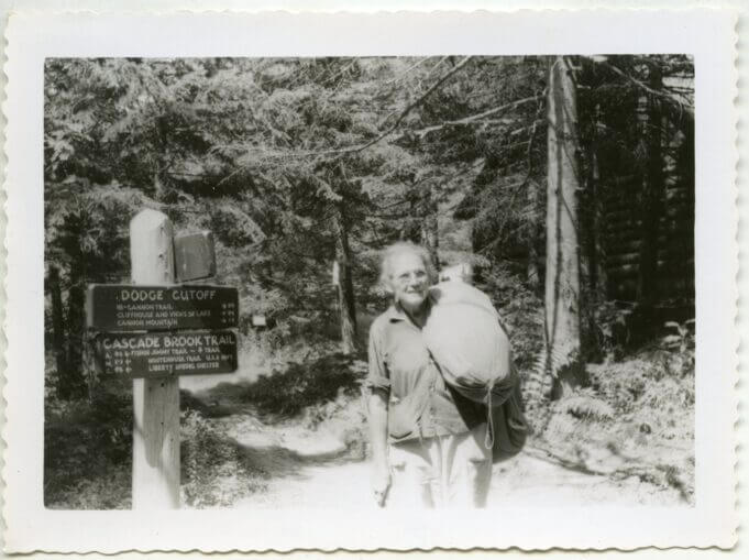 Mrs Emma Gatewood On 2nd Trip Over At Lonesome Lake Aug 22 1957 2 Photo By Peter Brandt 1957 681x509