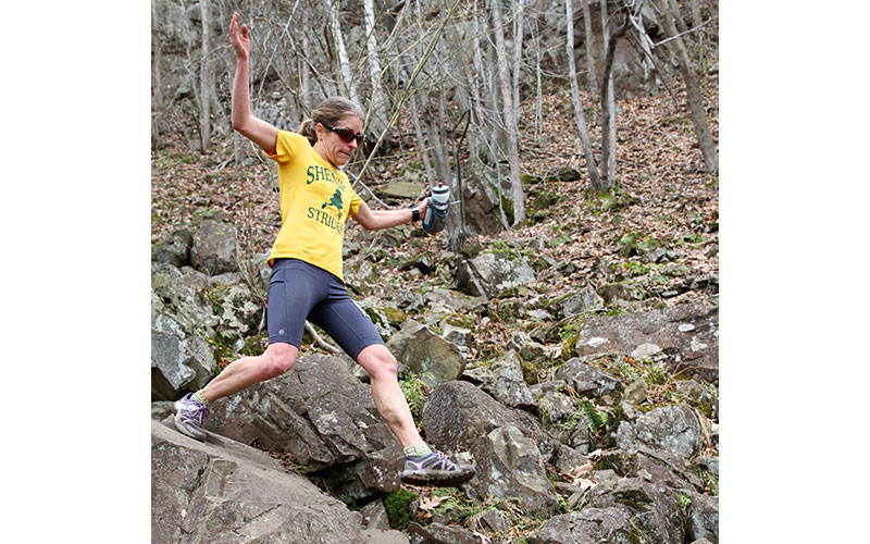 trail running downhill