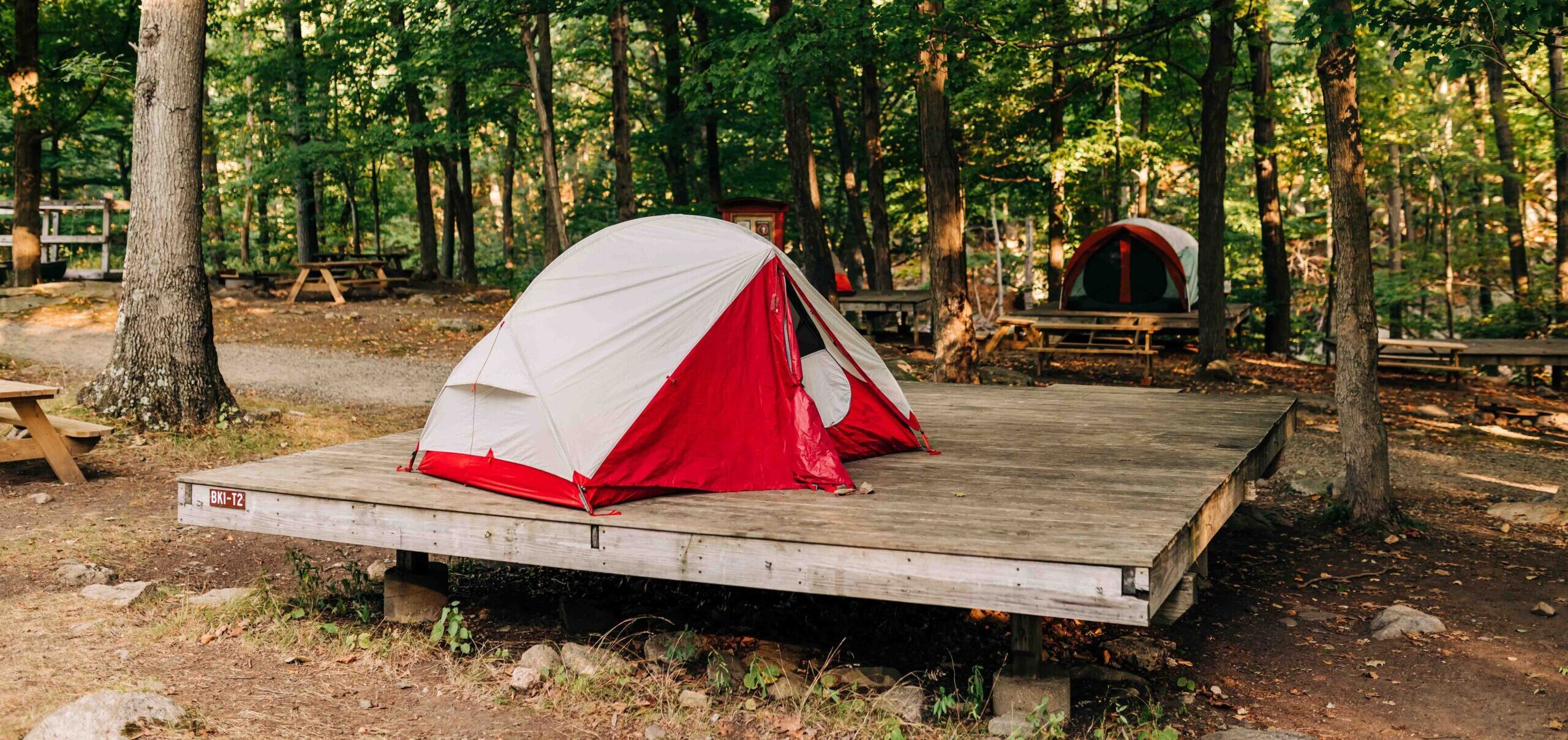 tent stand at Harriman camp sites